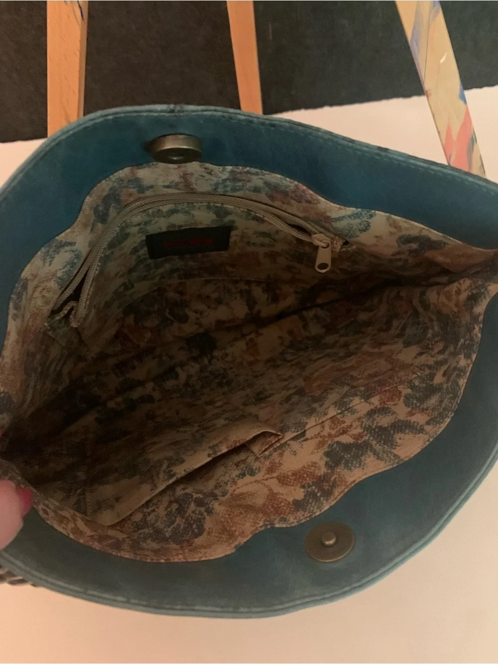 Vintage HOBO teal bow bag with chain strap